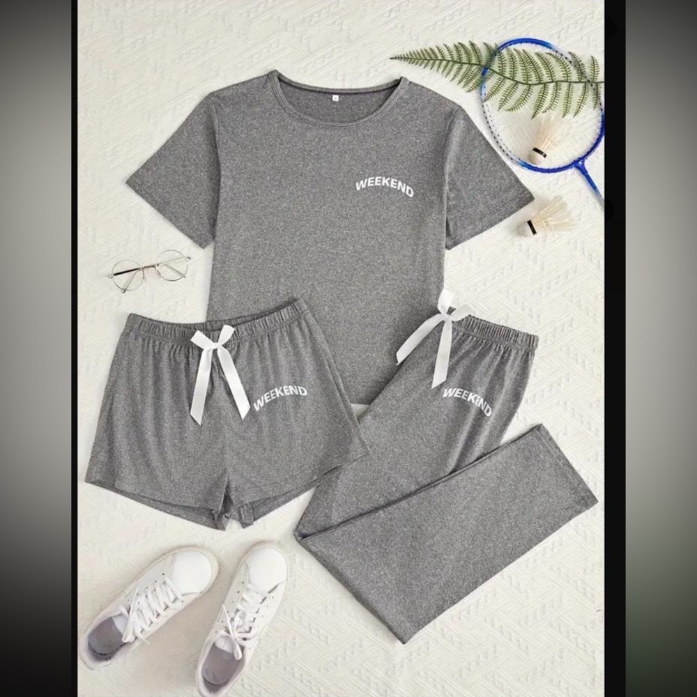 3 piece gray pajama